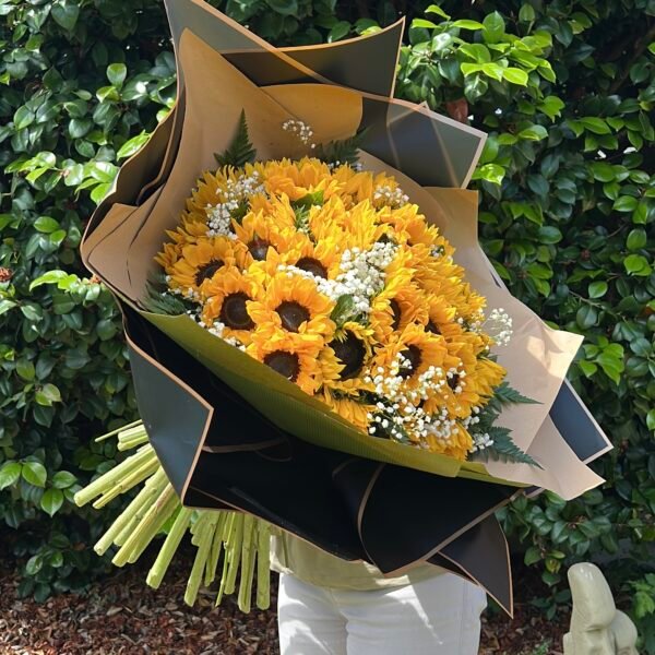 Giant sunflowers bouquet with vibrant petals and rich centres delivered in Grays